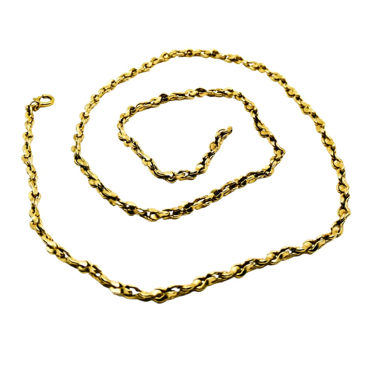 Vintage 14k Gold Swirl Link Chain Necklace