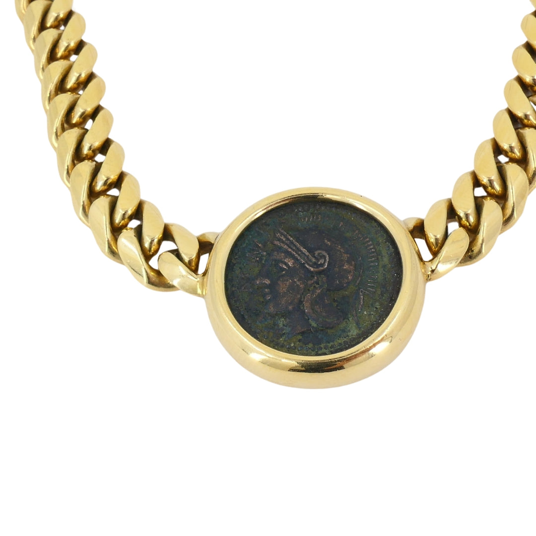 Bvlgari Vintage Bulgari Monete Necklace Bronze Ancient Coin 18k gold