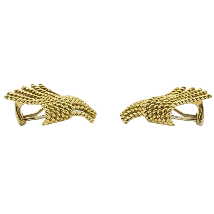 Tiffany & Co. Schlumberger 18k  Gold V-Rope Earrings