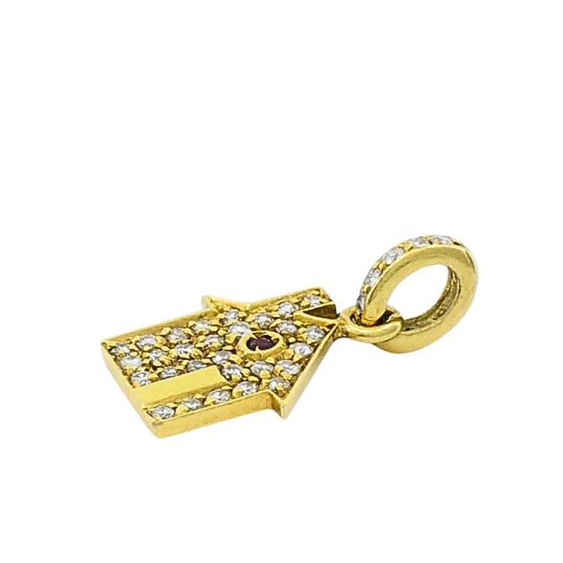 Roberto Coin 18k Gold Diamond Ruby House Pendant