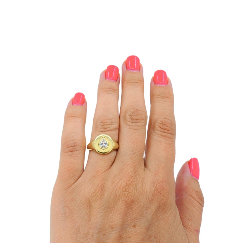 Jemma Wynne 18K Gold Pear-Cut Diamond Ring