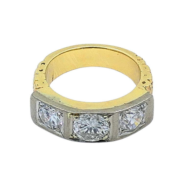 Vintage Three Stone Diamond Ring 14k Gold