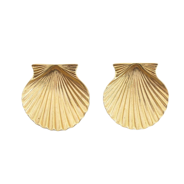 Cartier 14k Gold Shell Vintage Clip-On Earrings