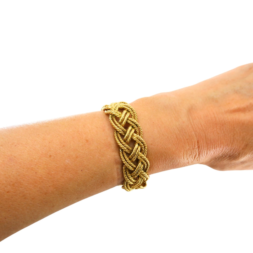 Boucheron Paris 18k Gold Braided Rope Bracelet
