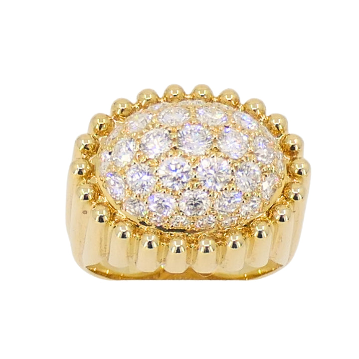 Mikimoto Diamond Ring 18k Gold Cocktail Ring