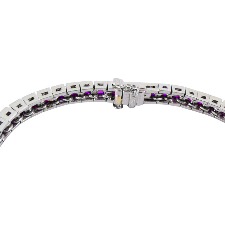 Art Deco Ruby Tennis Bracelet Platinum 