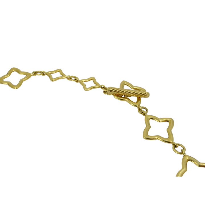 David Yurman Necklace Two-Tone Gold Diamond Quatrefoil Motif