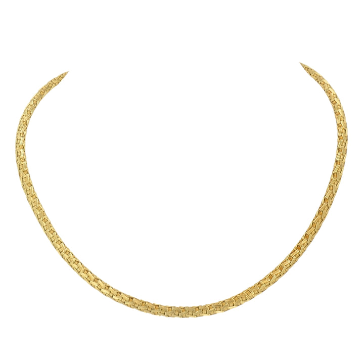 Herco Italian 14k Gold Collar Necklace Woven Design