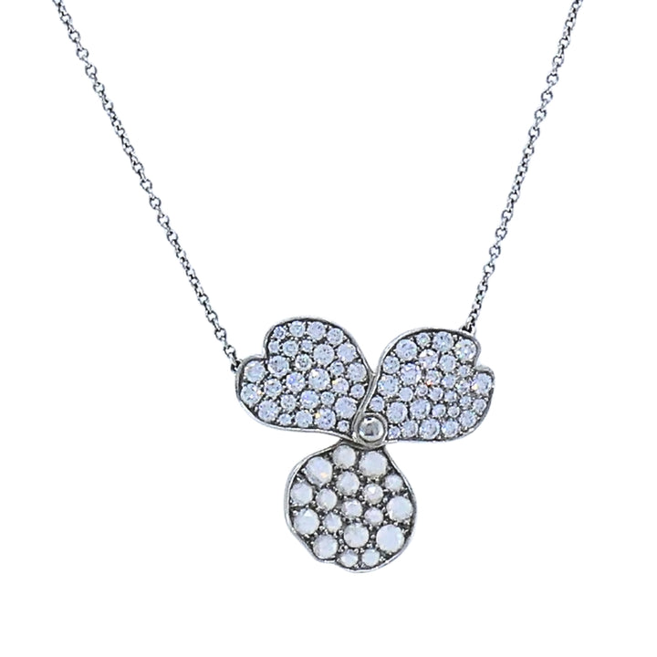 Tiffany & Co. Platinum Diamond Paper Flowers Pendant Necklace