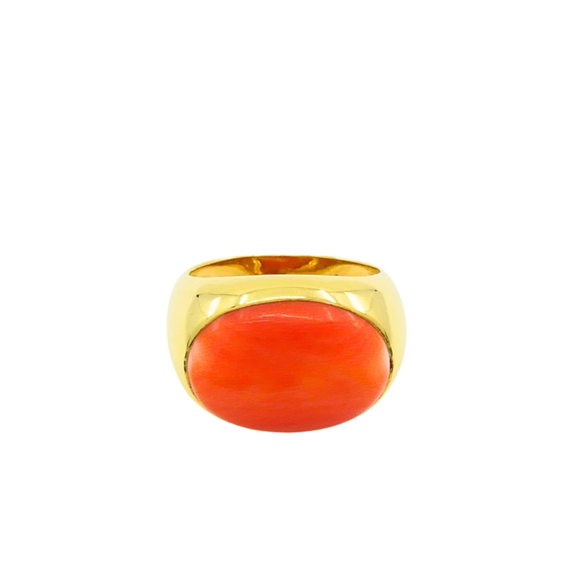 H. Stern Coral Ring 18k Gold Vintage Jewelry