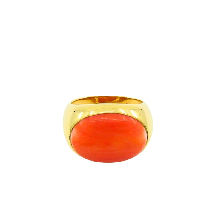H. Stern Coral Ring 18k Gold Vintage Jewelry