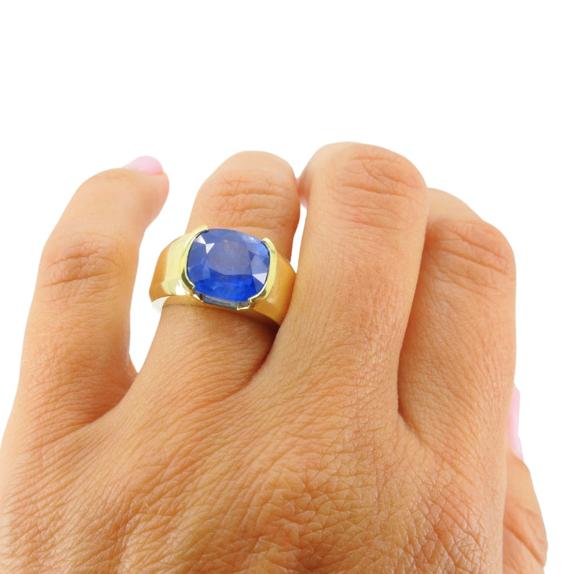 Burma Natural Sapphire 18K Gold Ring GIA Report