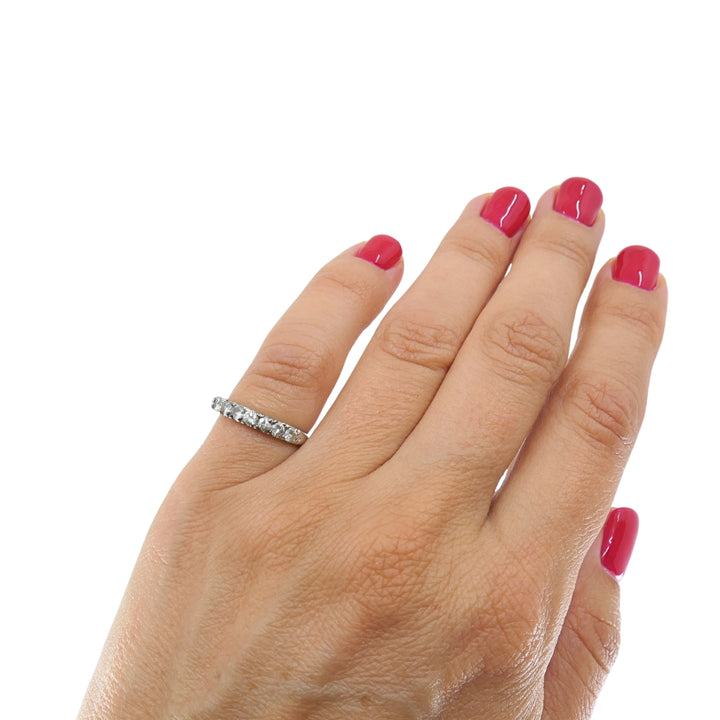 Vintage 12k Gold Diamond Ring Seven-Stone Band