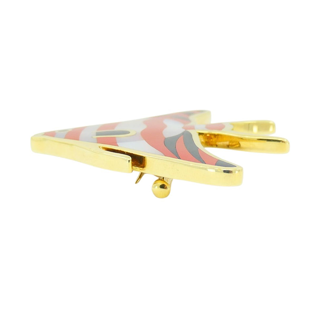 Tiffany & Co. 18k Gold Gemstone Angel Fish Brooch