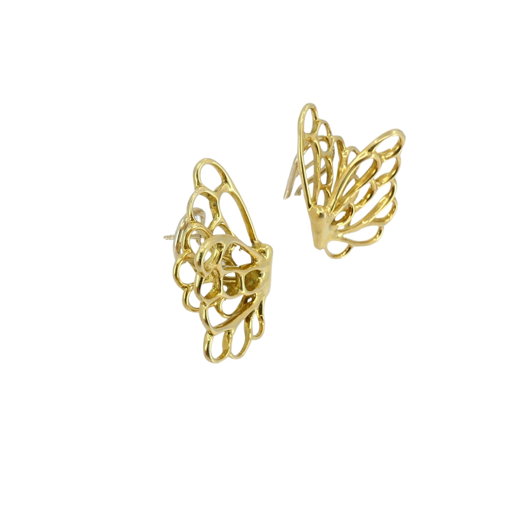 Angela Cummings 18k Gold Butterfly Earrings Vintage Designer Jewelry