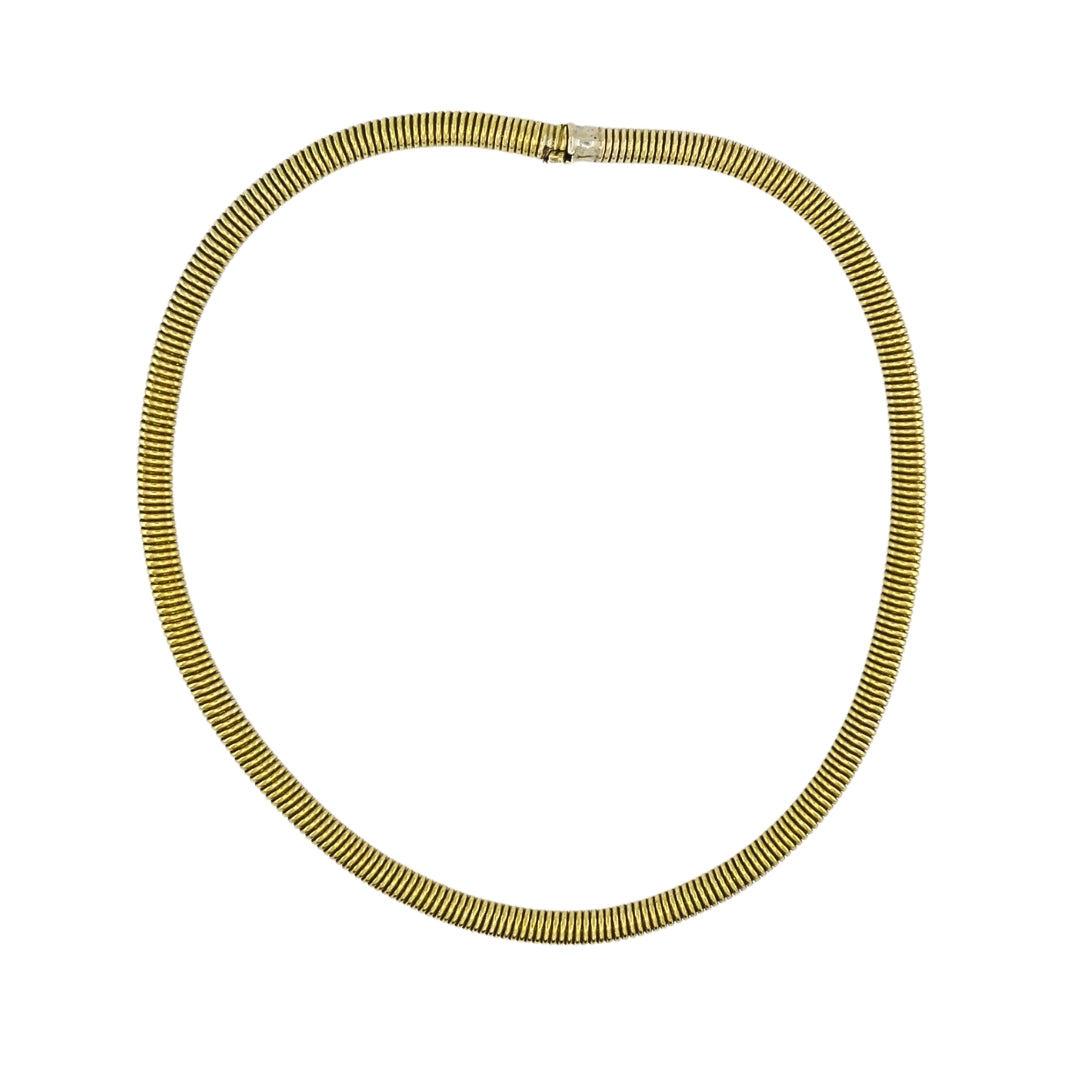 Vintage French 18k Gold Tubogas Coil Necklace