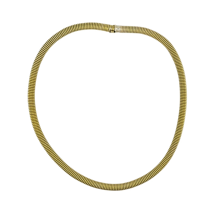 Vintage French 18k Gold Tubogas Coil Necklace