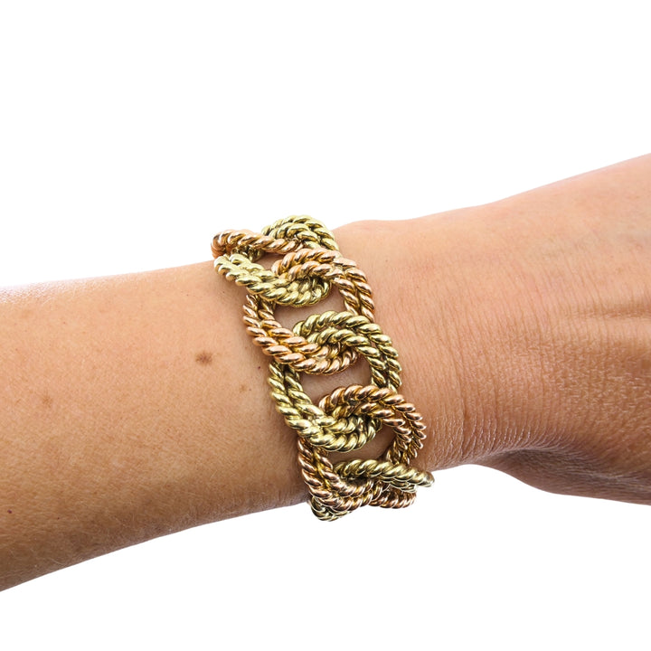 Verdura 14k Two-Tone Gold Rope Link Bracelet