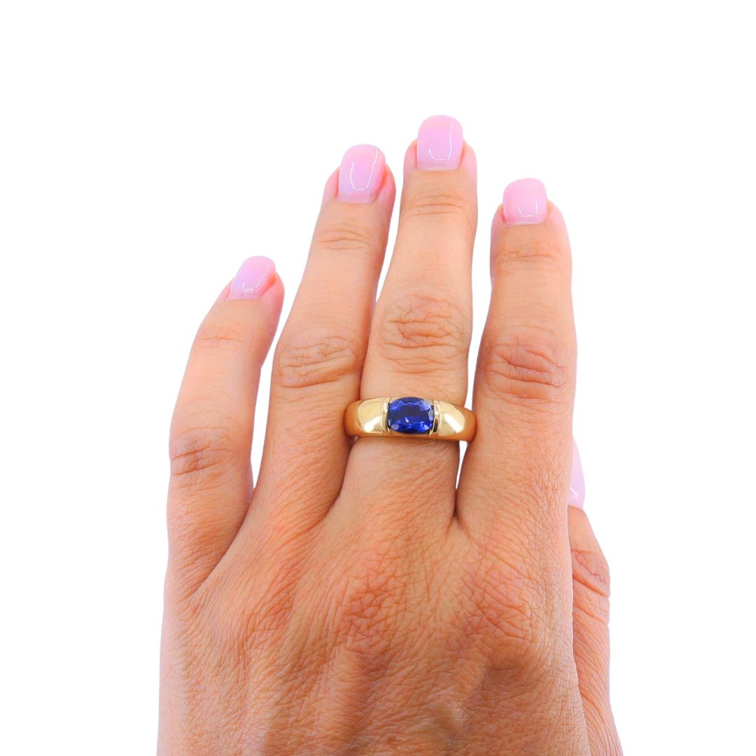 Vintage Chaumet Paris 18k Gold Tanzanite Ring, 1990s