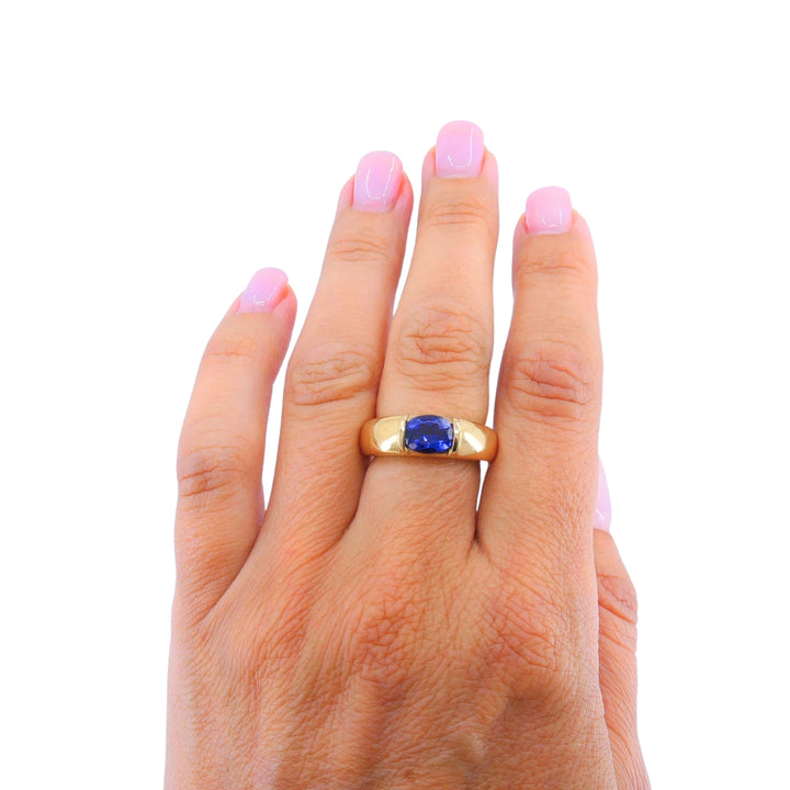 Vintage Chaumet Paris 18k Gold Tanzanite Ring, 1990s