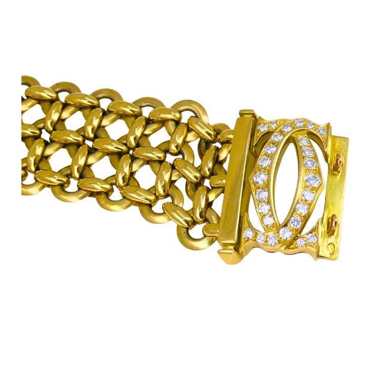 Cartier Double C Penelope Bracelet 18k Gold Diamond Link Bracelet