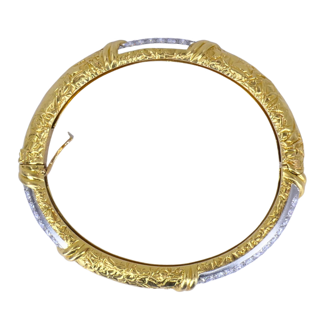 Van Cleef & Arpels Diamond 18k Gold & Platinum Vintage Bracelet, Circa 1973