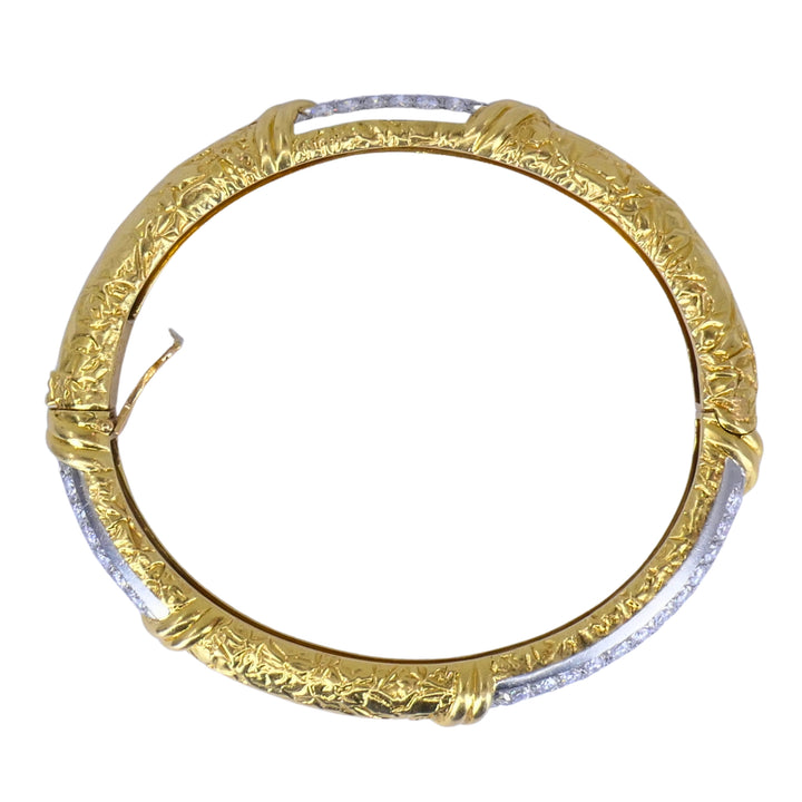 Van Cleef & Arpels Diamond 18k Gold & Platinum Vintage Bracelet, Circa 1973