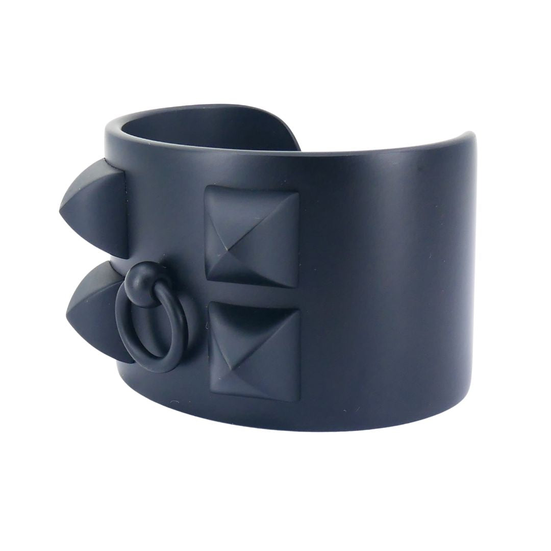 Hermes Collier de Chien Black Aluminium Sunset Cuff Bracelet