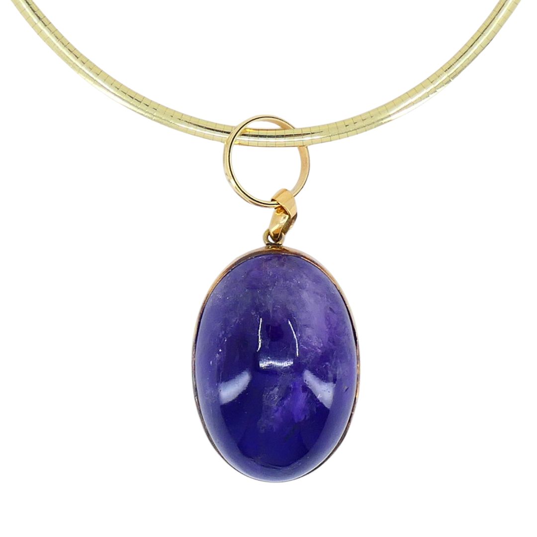 Vintage Gold Amethyst Pendant Necklace