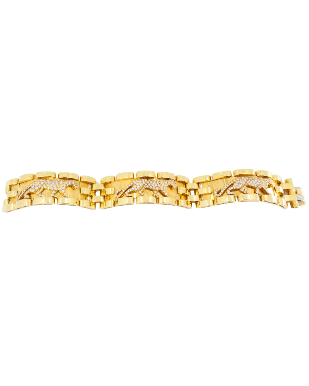 Cartier Walking Panthere Bracelet Mahango Diamond Gold Bracelet