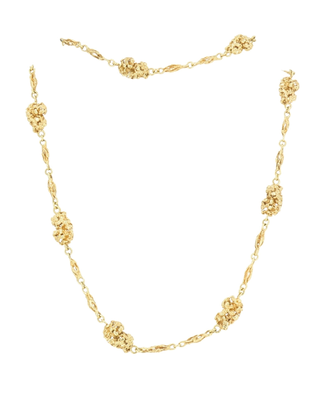 Vintage Van Cleef & Arpels 18k Gold Nuggets Chain Necklace