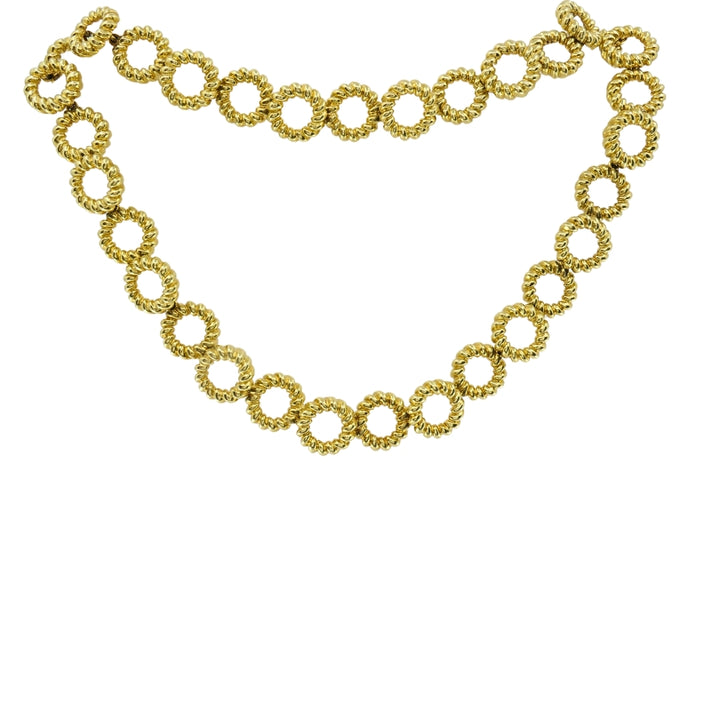 Flato 18K Gold Open Circle Link Necklace, 1960s