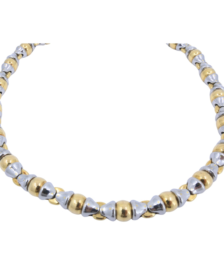 Bvlgari Vintage Bulgari 18k Gold Stainless Steel Collar Necklace