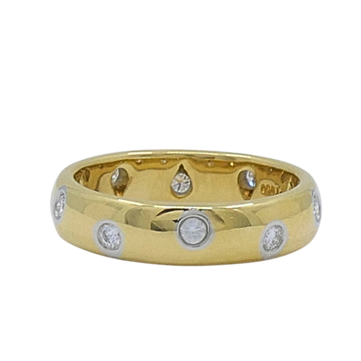 Tiffany & Co. 18k Gold & Platinum Accent Diamond Band Ring