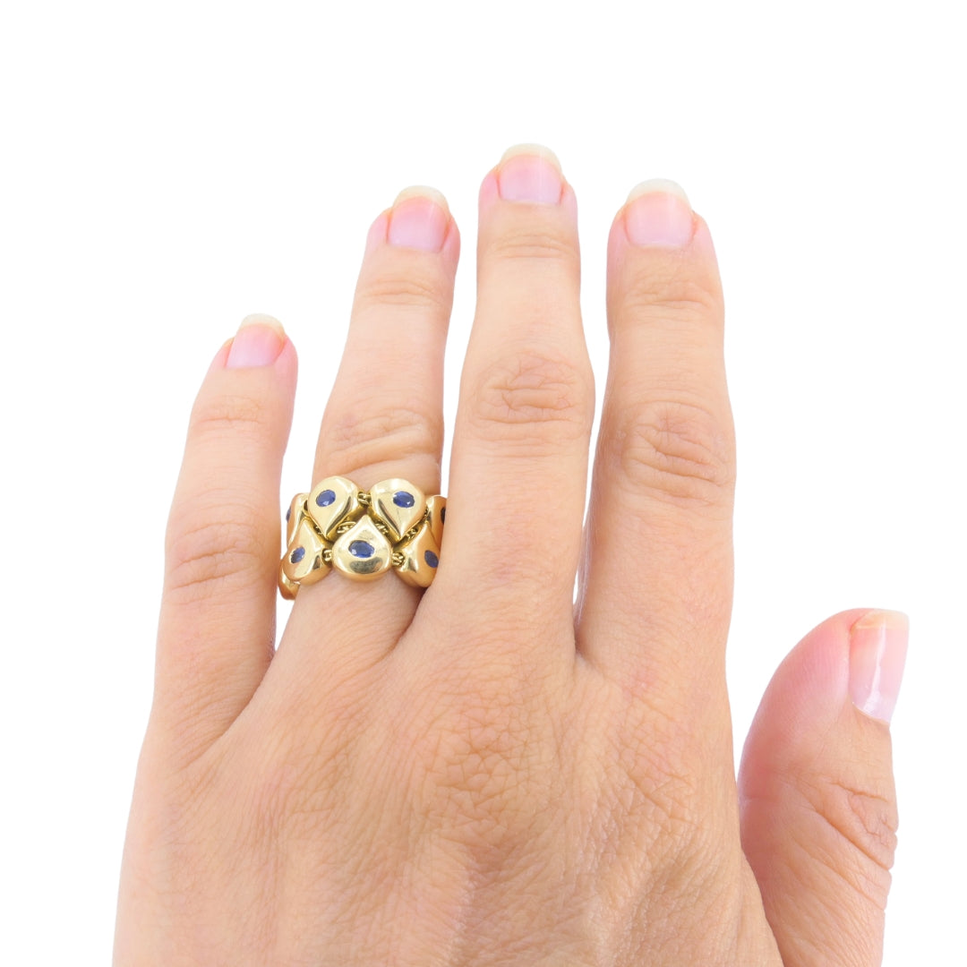 Chaumet Paris Tsouka 18k Gold Flexible Sapphire Teardrop Ring