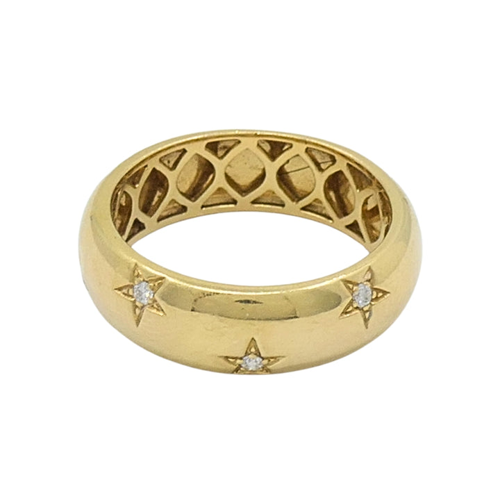 14k Gold Band Star Diamond Ring