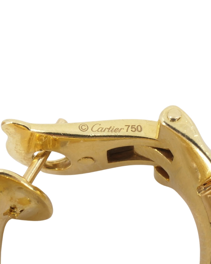 Cartier Hoop Earrings Tubogas Design 18k Tri-Color Gold