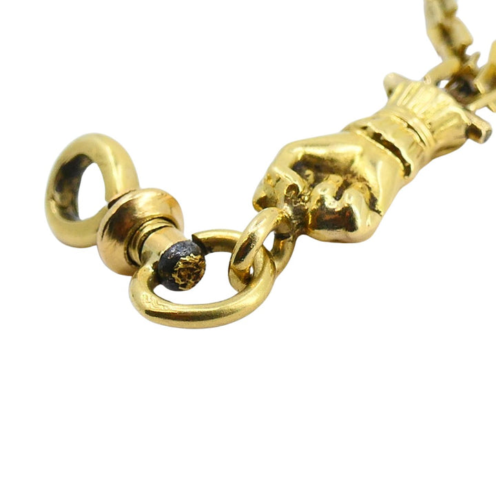 Victorian 18k Gold French Watch Chain Necklace