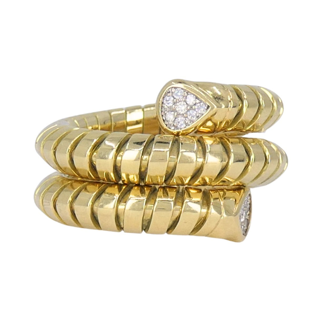 Vintage Marina B 18k Gold Diamond Tubogas Ring Circa 1980s