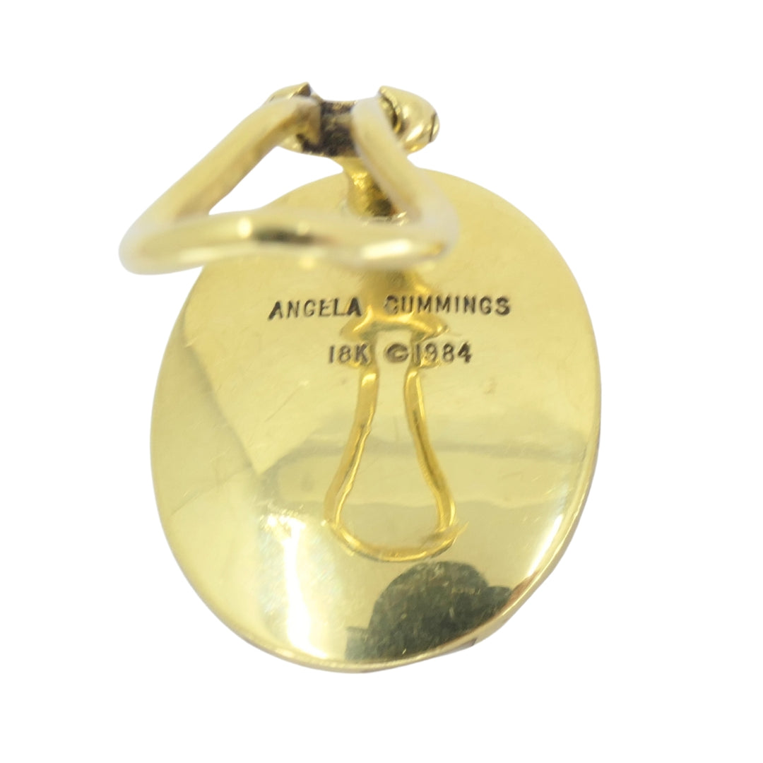 Angela Cummings 18k Gold Abalone Shell Clip On Earrings