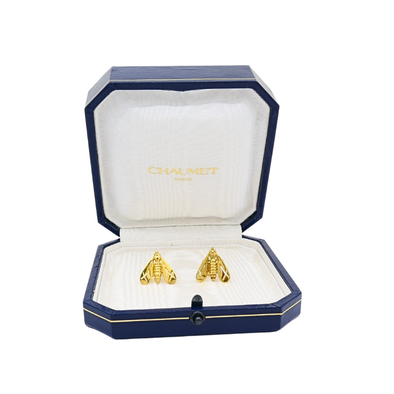 Chaumet 18k Gold Diamond Bee Earrings