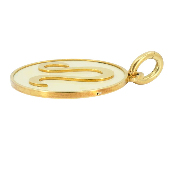 Vintage Bvlgari 18k Gold Bone Astrological Leo Pendant