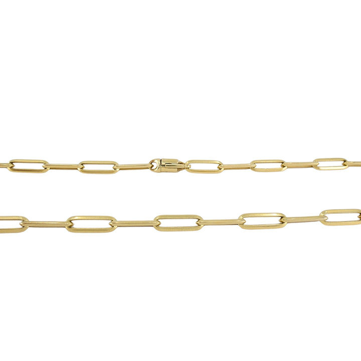 18k Gold Paperclip Chain Necklace, Italy