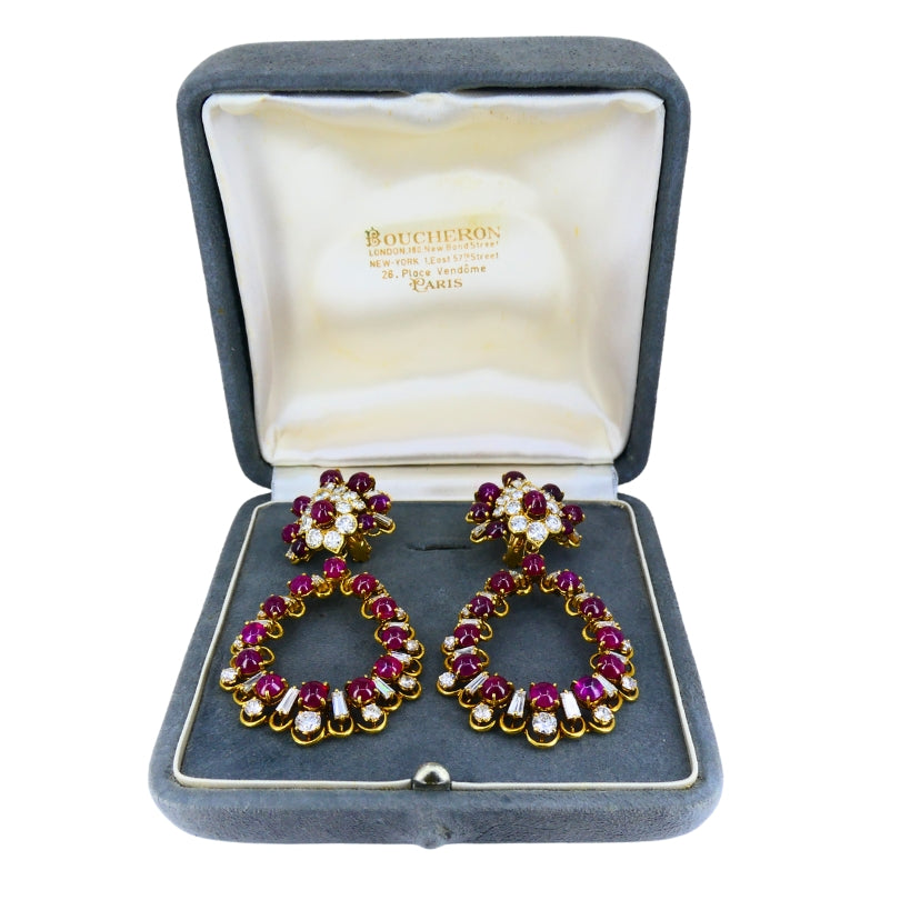 Boucheron Ruby And Diamond Earrings Day & Night Vintage Jewelry