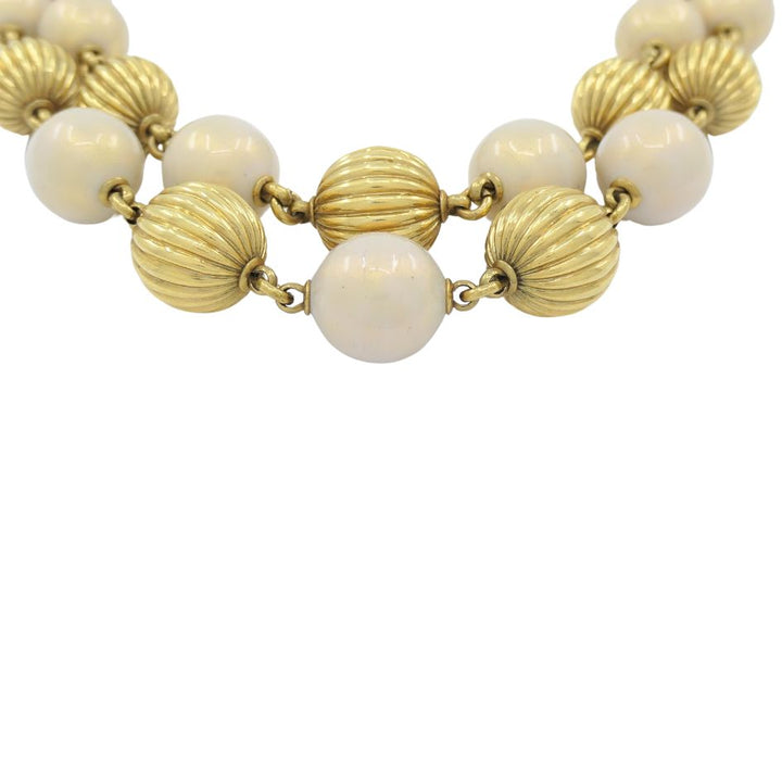 Vintage Tiffany & Co. 18k Gold Enamel Beaded Necklace