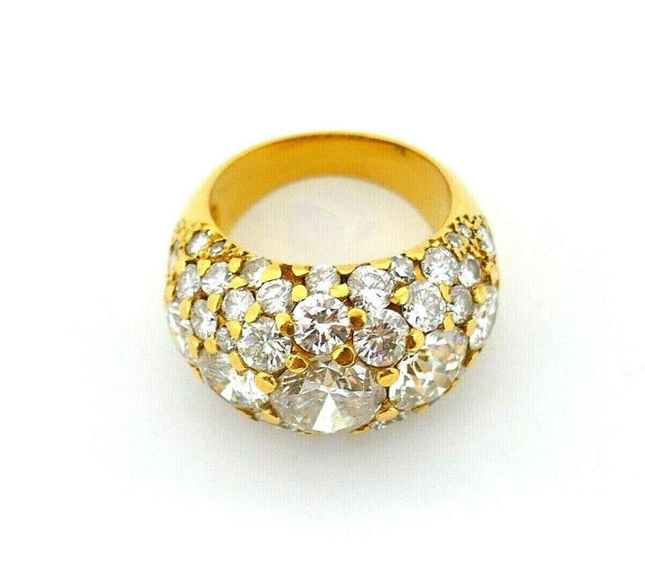 Vintage Yellow Gold Diamond Cocktail Dome Ring