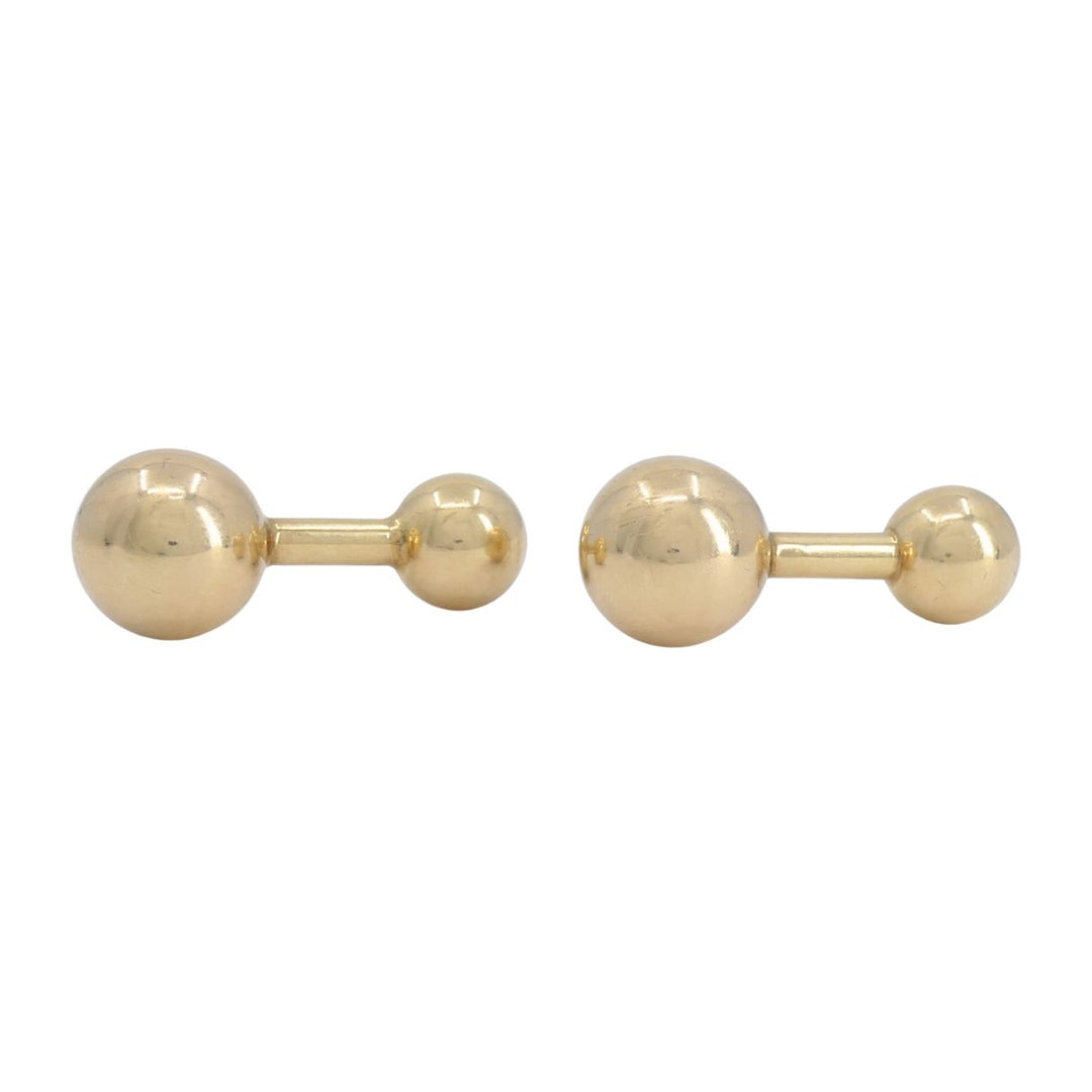 Vintage Cartier 14k Gold Barbell Cufflinks, Men's Jewelry, 1970s