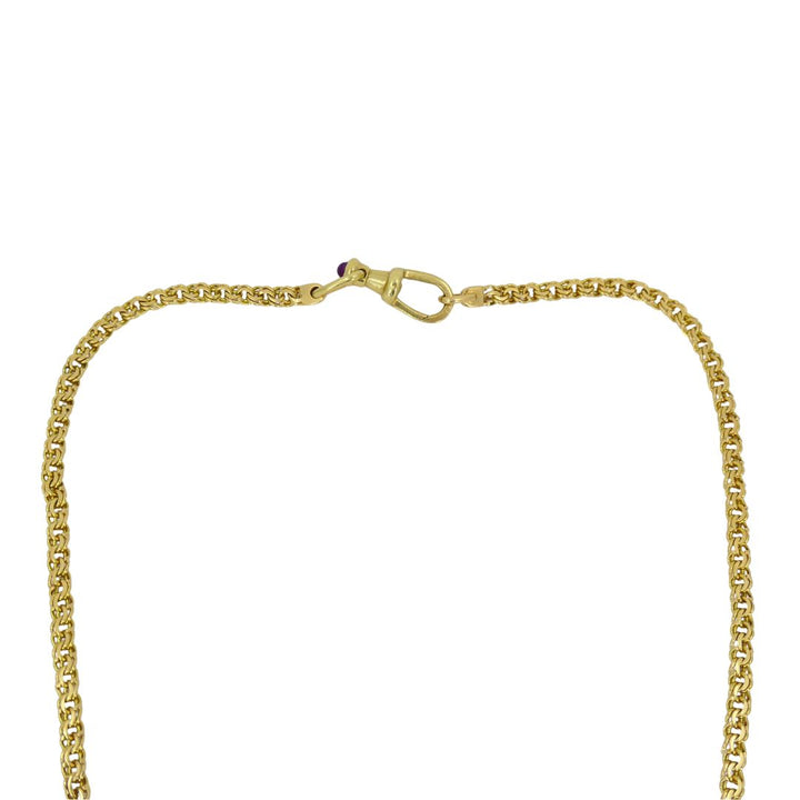 Vintage Bvlgari 18k Gold Mother of Pearl Libra Zodiac Pendant Chain Necklace