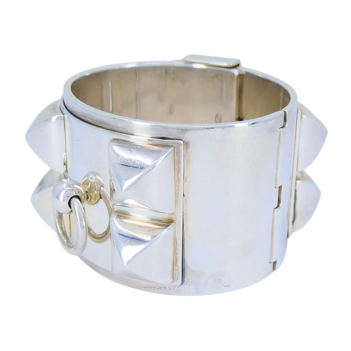 Hermès Sterling Silver Collier de Chien Cuff Bracelet