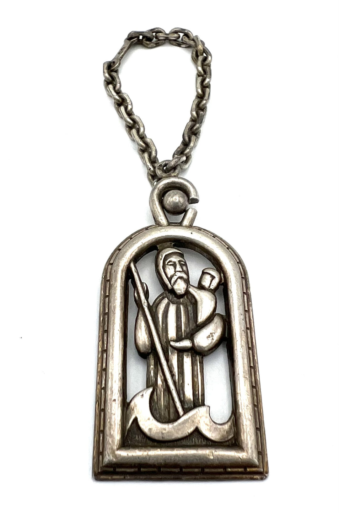 1950's Hermes Silver Key Chain Saint Christopher Charm